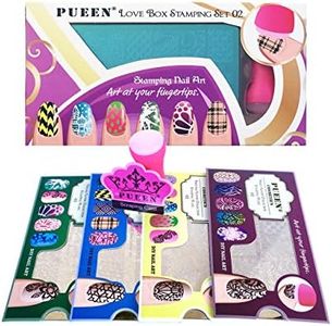 PUEEN Nail Art Stamping LOVE BOX II 02-4 Lover Collection Plates - 125x65mm Unique Nailart Polish Stamping Manicure Image Plate Accessories Kit BH000665