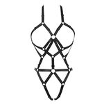 XISESEA Women Body Harness Bra Set: Fashion Strappy Lingerie Set Sexy Cage Bra Elastic Cupless Bra Punk Gothic Harness Belt