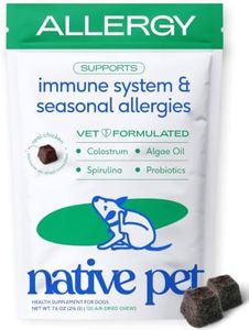 Native Pet Dog Allergy Chews - Dog Allergy Relief with Probiotics and Colostrum for Itchy Skin Relief to Support Seasonal Allergy and Healthy Immune System - All Natural Anti-Histamine - 120 Chews