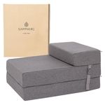 BBLOSSOM Space-Saving Folding Chair Bed, Single Sofa Bed for Guests, Soft & Comfortable Foldable Mattress with Washable Cover, Ideal for Small Rooms & Sleepovers (Grey)