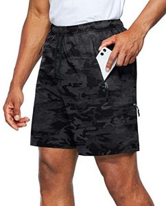 Viodia Men's Hiking Cargo Shorts Stretch Quick Dry Lightweight Workout Shorts for Men Casual Fishing Athletic Shorts with Pockets Black Camo X-Large