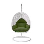 Single Seater Hammock Swing Chair Jhula with Stand and Cushion Ideal for Patio Balcony Garden Terrace and Living Room Powder Coated Iron Framing