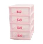 WQURC Lovely Pink Receiving Storage Cabinets Box With Multi-layers And Pink Bowknot Handle (Four layers (7.06 x 5.22 x 8.05 inches))