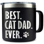 Hyturtle Best Cat Dad Ever Coffee Black Mug/Tumbler 14oz Gift for Dad, Gifts for Dad from Daughter, Son, Kids - Fathers Day - Birthday Gift Idea for Cat Lovers - Christmas Gifts for Father, Men