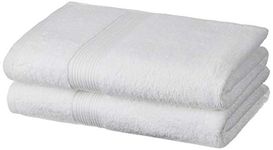 Amazon Brand - Solimo 100% Cotton 2 Piece Bath Towel Set, 500 GSM (White)