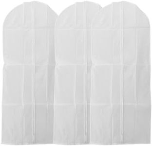 Garment Bags for Hanging Clothes, Set of 3 Suit Bags Dust-Resistant Clothes Cover Bags 80cm/100cm/120cm/140cm PEVA Breathable Clothes Protectors with Full Zipper for Closet Storage (60 * 120CM)