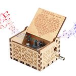 Can't Help Falling in Love Wood Music Box, Vintage Musical Box Antique Engraved Wooden Musical Boxes Gifts for Christmas Birthday and Valentine's Day (Brown)