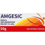 Amgesic Pain Relief 1% Gel 50g - Deep Diclofenac Anti-Inflammatory for Back and Muscle Relief, Aches, Stiff Joints Swelling