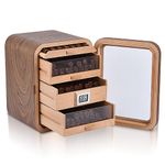 Cigar Cabinet Humidor by Spanish Cedar with 4+1 Drawers,Crystal Gel Humidifiers&Storage Case,Easy Humidification System,Accurate Digital Hygrometer,Magnetic Seal-Black Walnut