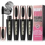 3 PACK 4D Silk Fiber Lash Mascara Waterproof, Luxuriously Longer 4D Mascara, Natural Smudge-Proof,Adds Length, Depth and Glamour Effortlessly, Black