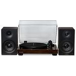 Fluance RT81 Elite High Fidelity Vinyl Turntable with Ai41 Powered 5" Stereo Bookshelf Speakers, Diamond Stylus, Belt Drive, Built-in Preamp, 90W Class D Amplifier, Bluetooth (Natural Walnut)