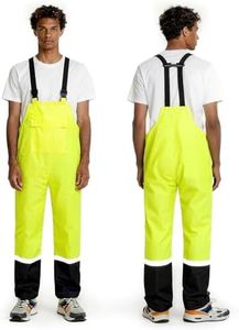 KYBKDYY Waterproof Bib Pants for Men Women Lightweight Rain Gear Safety Overalls Outdoor Fishing Trousers(Fluorescent,S) Yellow