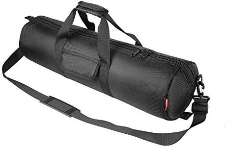 HEMMOTOP Tripod Bag, 25.6x7x7in Tripod Carrying Case Heavy Duty with Two Zippered Pockets, All Padded Light Stand Bag with Shoulder Straps and Handles for Pool Cue, Speaker Stand, Mic Stand