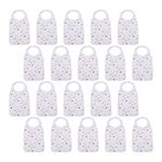 Healeved 40pcs Disposable Adult Bibs Eating Dining Bibs Love Heart Pattern Non- woven Fabric Aprons Clothing Protectors for Hotpot Bbq Barbecue Picnic Party