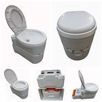 AMAZE Portable Integrated Multi-functional, Bed Side, Camping, Picnic, Orthopedic, Caravan, Boat, Mobile Cassette Toilet with water flushing, 27 Lit.