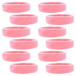 Kenz Laurenz 12 Sweatbands Cotton Sports Headbands Terry Cloth Moisture Wicking Athletic Basketball Headband (12 Pack) (12 Pack - Hot Pink)