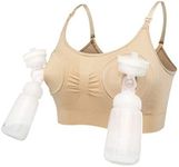 BaronHong Breast-Pumps Holding Nursing Bra,Hands Free Pumping Bra,Suitable for Breastfeeding-Pumps(Nude,L)