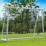 PP · PERFORMANCE Ultimate All Weather uPVC Football Goal 8ft x 6ft Garden Portable Football Goals 70mm Thick PVC Goal Posts + Football Net Integrated Locking System Kids, Silver