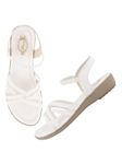 Shoetopia Women's SND-1080 Flat Sandal-5 Kids UK (SND-1080-White)-EU38