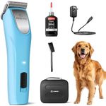 FuzzyFix Professional Dog Clippers for Grooming - 2 Speed Detachable Blade Pet Grooming Kit for Thick Curly Matted Coats - Low Noise Heavy Duty Cordless Hair Trimmer for Animal