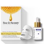 Bee & Beauty Bio-Collagen Deep Mask and Hydra Bee Face Serum Combo - 30ml | Deep Skin Hydrating, Nourishing & Moisturizing Serum With Natural Extracts | For All Skin Types | Improves Skin Barrier