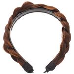 KALLORY Women's Headbands Braided Headband, Synthetic Braid Hair Band Wide Plaited Braids Headpiece Non-slip Headwear for Girls Braided Headband