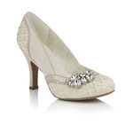 Ruby Shoo Women's Light Pink Fabia Jewelled Brocade Court Shoe UK 5