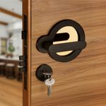 LAPO Signature Door Lock for Main Door and Bedroom Door - Mortise Door Lock Set-Brass Lock Body and Cylinder with 3 Key for Home,Office,Hotel| Black-Gold finish | 3 Years Warranty Ro-177