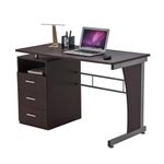 Techni Mobili 48 in Computer Desk with Drawers – Home Office Desks with Storage – Heavy-Duty and Moisture-Repellant with Storage Drawers