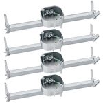 Therwen 4 Pcs Adjustable Fan Electrical Box Brace 14.2 Inches Long Silver Ceiling Fan Mounting Bracket for Ceiling Fans and Light Fixtures