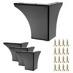 SUMNACON 4Pcs 10cm Metal Sofa Legs Wardrobe Leg Furniture Leg, Modern Solid Sofa Feet Cabinet Feet Table Legs for Replacement (Black)