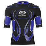 Optimum Senior Inferno Rugby Protective Top Shoulder Pads, Black/Blue, Medium