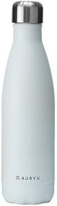 Auryu Best in Class Triple-Walled Insulated Stainless Steel Water Bottle, Keeps your Drinks Cold for up to 24 Hours and Hot for up to 12 Hours, Leak Proof, Make a Difference in the World, White, 17oz