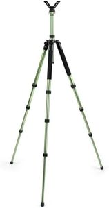 HUNTPAL 3-in-1 Hunting Tripod Stand Shooting Stick Gun Rifle Rest with Height Adjustment Center Column & Detachable Leg, 17"-61" Aluminum Shooting Monopod Bipod Tripod Support with 2 V Yoke Heads