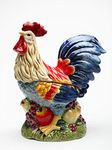Cosmos Gifts Fine Ceramic Hand Painted Multicolor Colorful Country Farmhouse Standing Rooster on Fruits Cookie Jar, 12" H