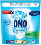 OMO Laundry Capsules 3 in 1 Sensitive, 17 Pack