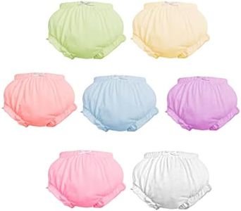 7Pack Diaper Cover - Baby Bloomers,Cotton Underwear,Panties for Toddler Girls, Mix Color, 12-18 Months