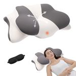 Memory Foam Pillow, Cervical Orthopedic Pillow with Armrest, Anti Snore Pillows Adjustable Ergonomic Side Sleeper Pillow Cooling Bed Memory Foam with 2 Covers & Eye Mask Cervical Pillow for Neck Pain