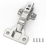 Furniware 10 pcs Soft Close Cabinet Hinge,110 Degree Full Overlay Kitchen Door Hinge,35mm Concealed Kitchen Cabinet Hinges Cabinet Door Plate with Screws