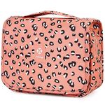 Hanging Travel Toiletry Bag Cosmetic Make up Organizer for Women Waterproof (Leopard)