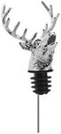 Dzmuero Bottle Pourers, Spirit Pourers, Zinc Alloy Pourer with Strong Tigntness Vintage Polishing Deer Head Shape Pourers Durable and not Easy to Deform and Get Rusty for 18mm-20mm (Silver)