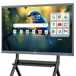JAV Interactive Whiteboard 65 Inch Smart Board 4K UHD Touchscreen Android 14 with Google EDLA Certified Digital Whiteboard 8+128 GB Built-in 48MP AI Camera Dual System for Office Classroom Home