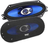 Pyle 3-Way Universal Car Stereo Speakers - 300W 4" x 10" Triaxial Loud Pro Audio Car Speaker Universal OEM Quick Replacement Component Speaker Vehicle Door/Side Panel Mount Compatible PL410BL (Pair)