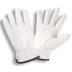 12 Pair Pack Premium Grain Goatskin Drivers Gloves, Keystone Thumb, Color Coded Cuff (X-Large)