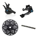 Box Three 1x9 Prime 9 Multi-Shift Cycling Groupset Mountain Bike - Matte Black, 9 Speed 1x Drivetrain Shifter, Rear Derailleur, Freehub Bike Cassette, Chain | Box Components