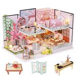 Spilay Dollhouse Miniature with Furniture,DIY Wooden Crafts Doll House Mini Handmade Kit with Dust Cover and Music Movement, Chinese Loft 1:24 Scale Creative Room Idea Gift for Adult Friend Lover