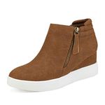 DREAM PAIRS Women's Tan Casual Wedge Sneaker Booties Size 9 M US Wedge-Snkr-2