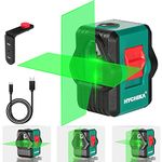 HYCHIKA Green Laser Level, 45M Lazer Levels Self Leveling, Switchable Horizontal/Vertical/Cross line, IP54 Rechargeable Outdoor Laser Level with 360°Magnetic Bracket,USB Charging Cord