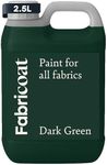 Fabricoat - Fabric Paint for Furniture - 85 oz / 2.5L Dark Green - Restore or Change the Color of Couches, Chairs, Upholstery, Soft Furnishings, Car Interiors, Clothing, & Footwear