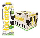 Laciate UHT Milk 1L 2.0% Fat - Long Life - Ambient - Calcium, Protein, Vitamins, Minerals - (Pack of 12)